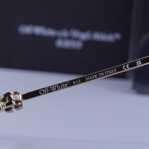 Off-White OERI14A CORTEZ 7607 Rectangle Sunglasses – Gold/Grey - Picture 8 of 11